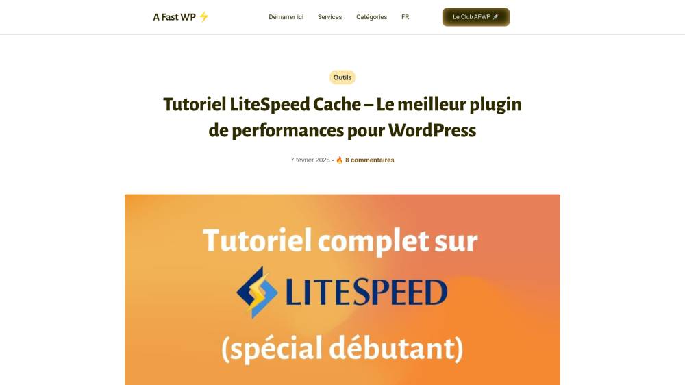 LiteSpeed pour WordPress sur Afastwp.com