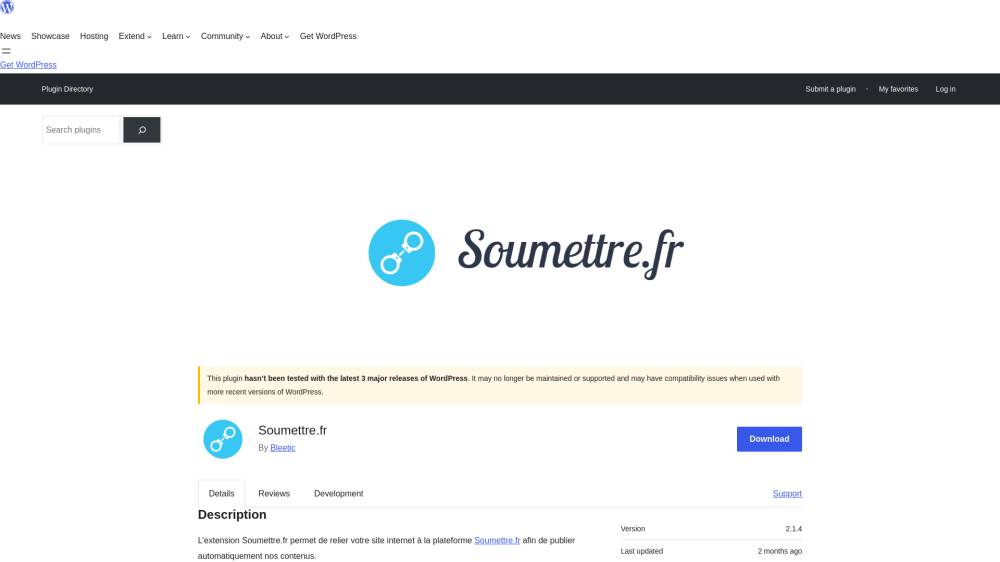 Et chez Soumettre ? sur Wordpress.org