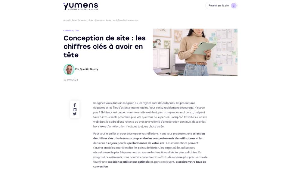 Chiffre-clés pour la conception de sites sur Blog.yumens.fr