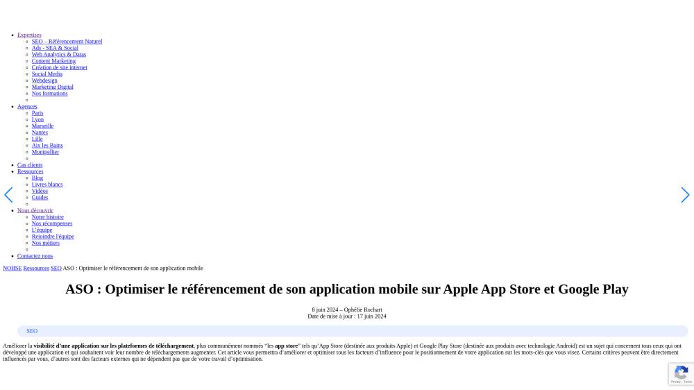 ASO - App Store Optimization sur Noiise.com