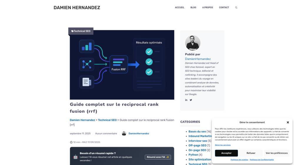 Reciprocal Rank Fusion sur Damien-hernandez.com