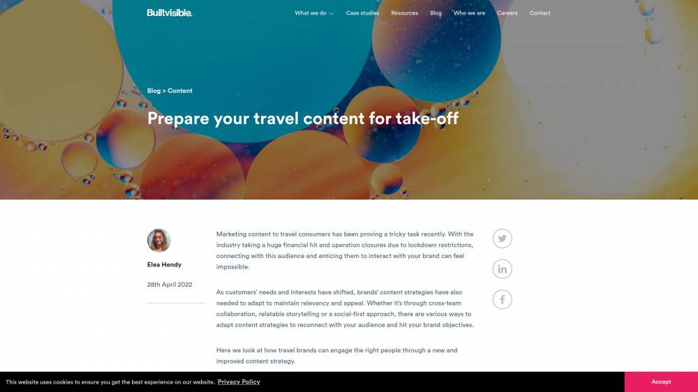 Voyage: préparez votre contenu sur Builtvisible.com