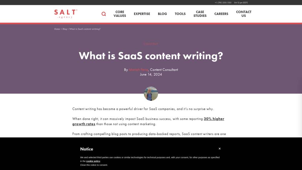 Écrire du contenu pour un SaaS sur Salt.agency