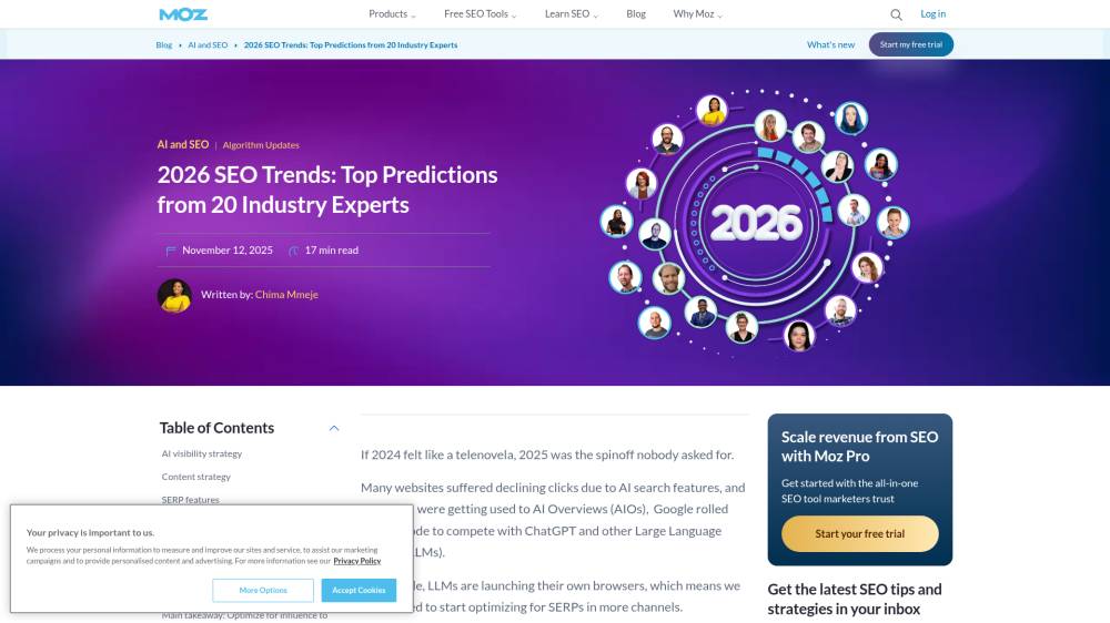 20 prédictions pour 2026 sur Moz.com