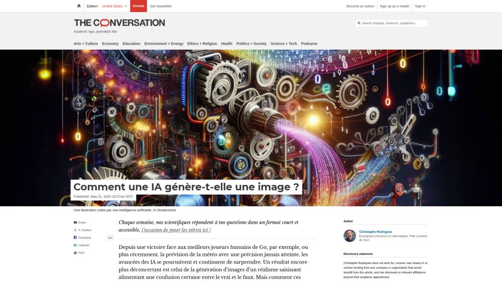 Comment une IA peut générer une image ? sur TheConversation.com