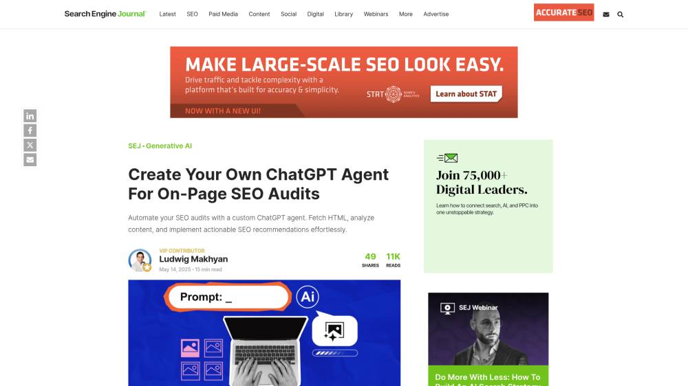 Créez un agent GPT pour vos audits on-site sur SearchEngineJournal.com