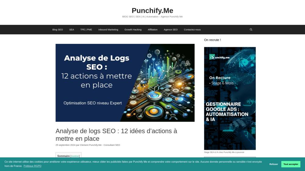 Analyser ses logs : 12 actions  sur Blog.punchify.me