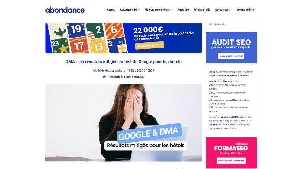 DMA : résultats mitigés sur Abondance.com