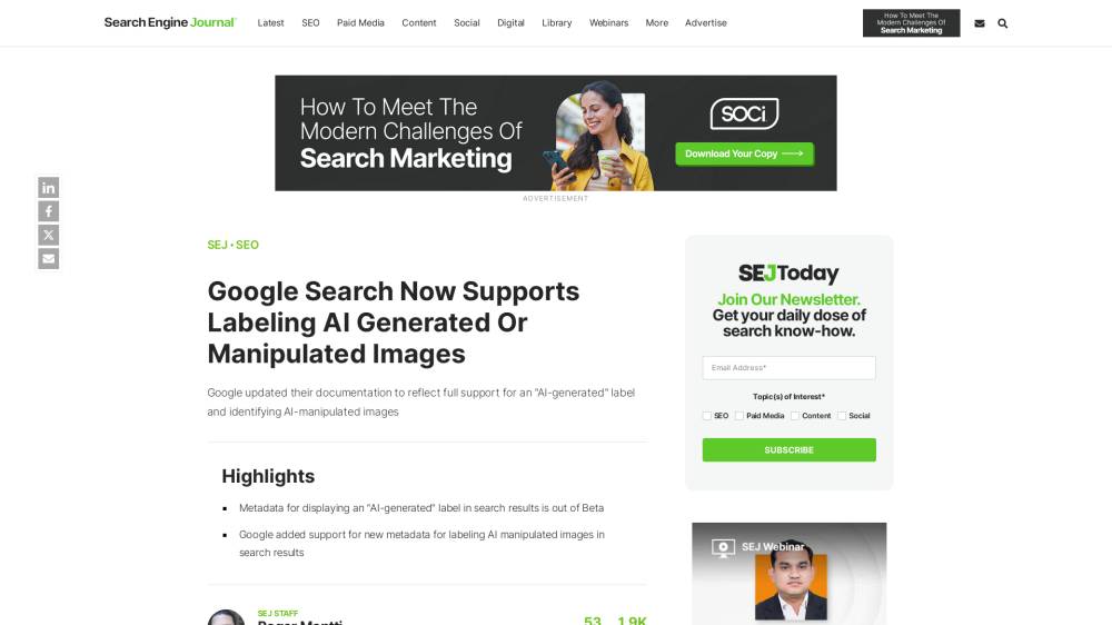 Google vous demande de signaler vos images IA sur SearchEngineJournal.com