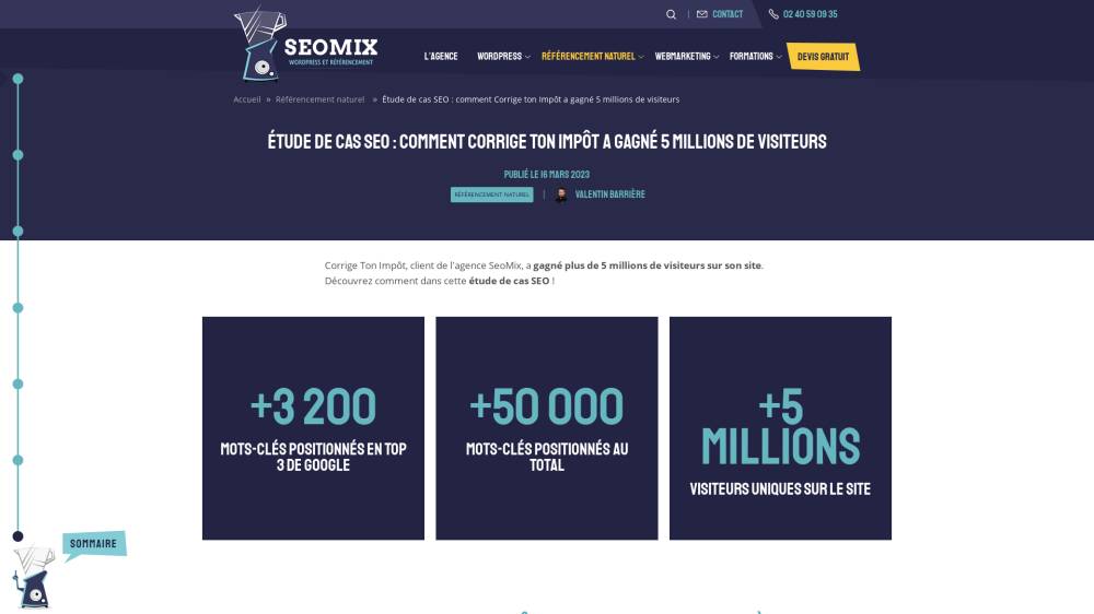 Étude de cas SeoMix sur Seomix.fr