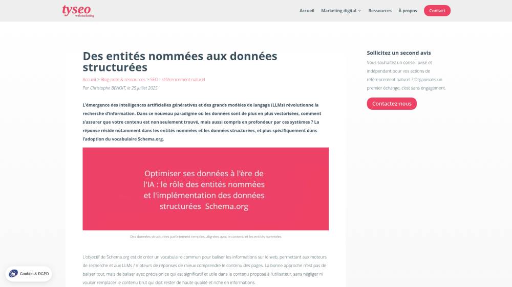 Données structurées et LLMs sur Tyseo.net